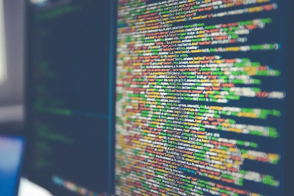 Computer screen showing code